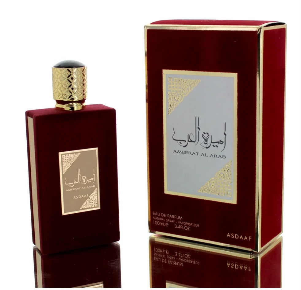 Flacon et boîte du parfum Ameerat Al Arab d’Asdaaf